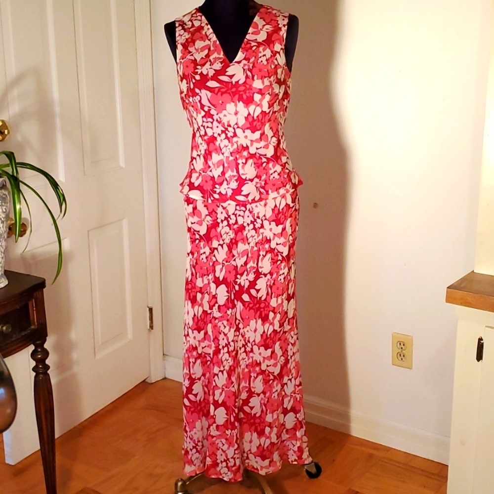 Ann Taylor pink floral formal 2pc set